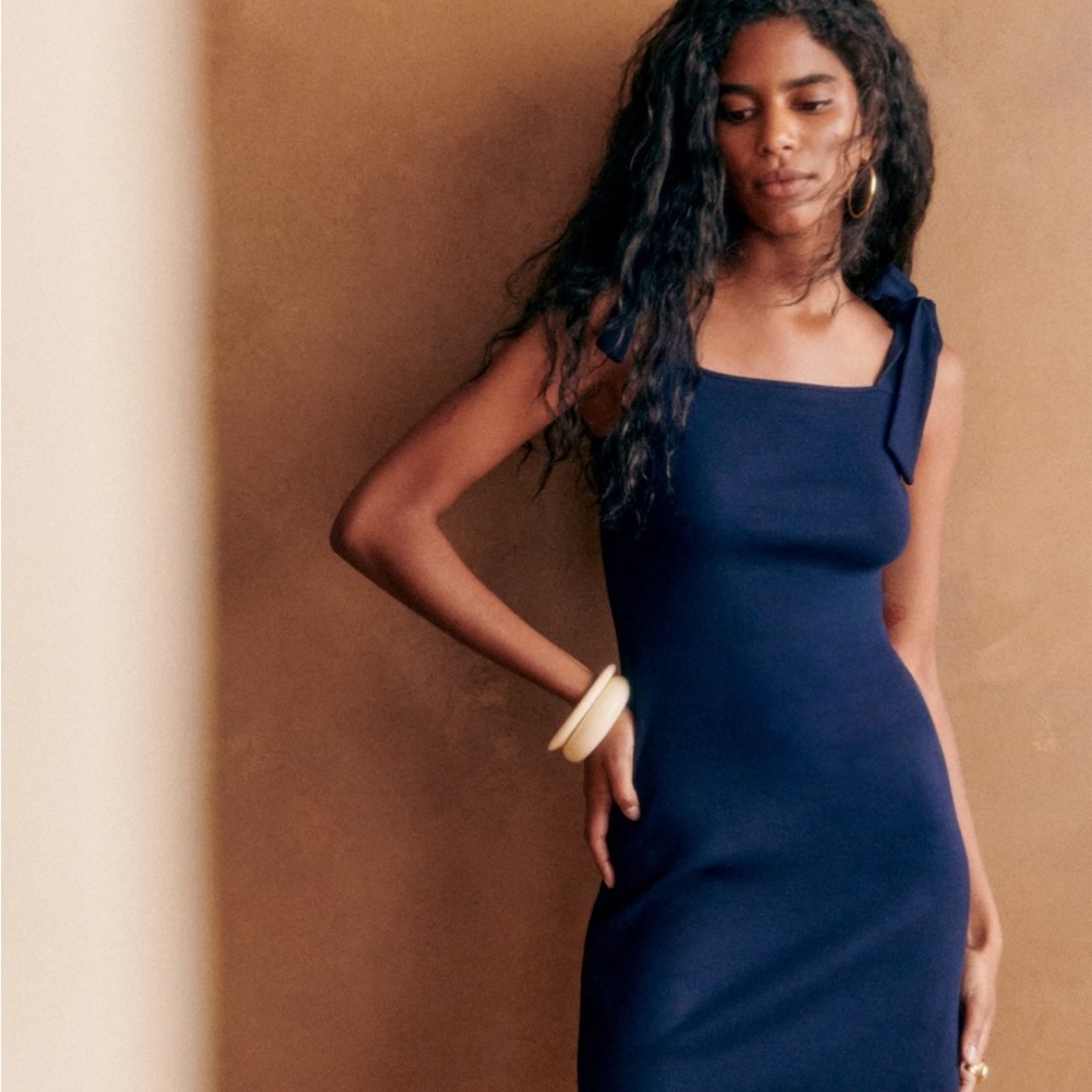 Sezane Evie dress in navy